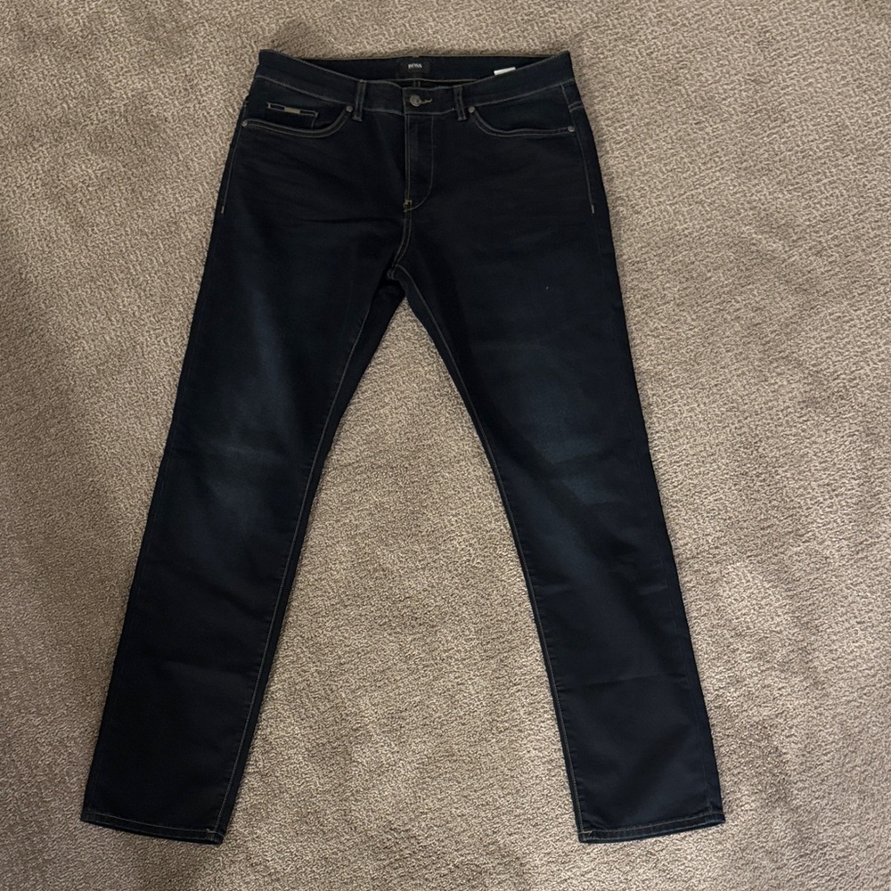 Boss Men's Dark Blue Straight Jeans